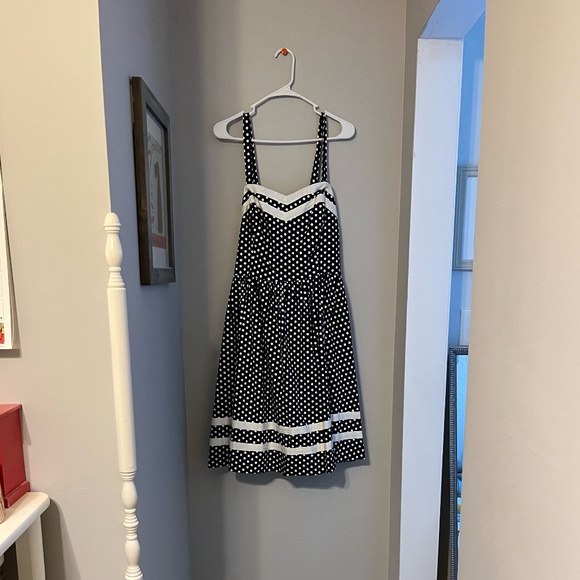 Navy Blue White Polka Dot dress, Bea & Dot by Modcloth, Size 1X - Picture 2 of 9